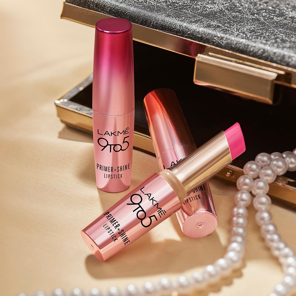 LAKME 9 to 5 Primer + Shine Lipstick - SM1 Blush Mauve - 3.6g
