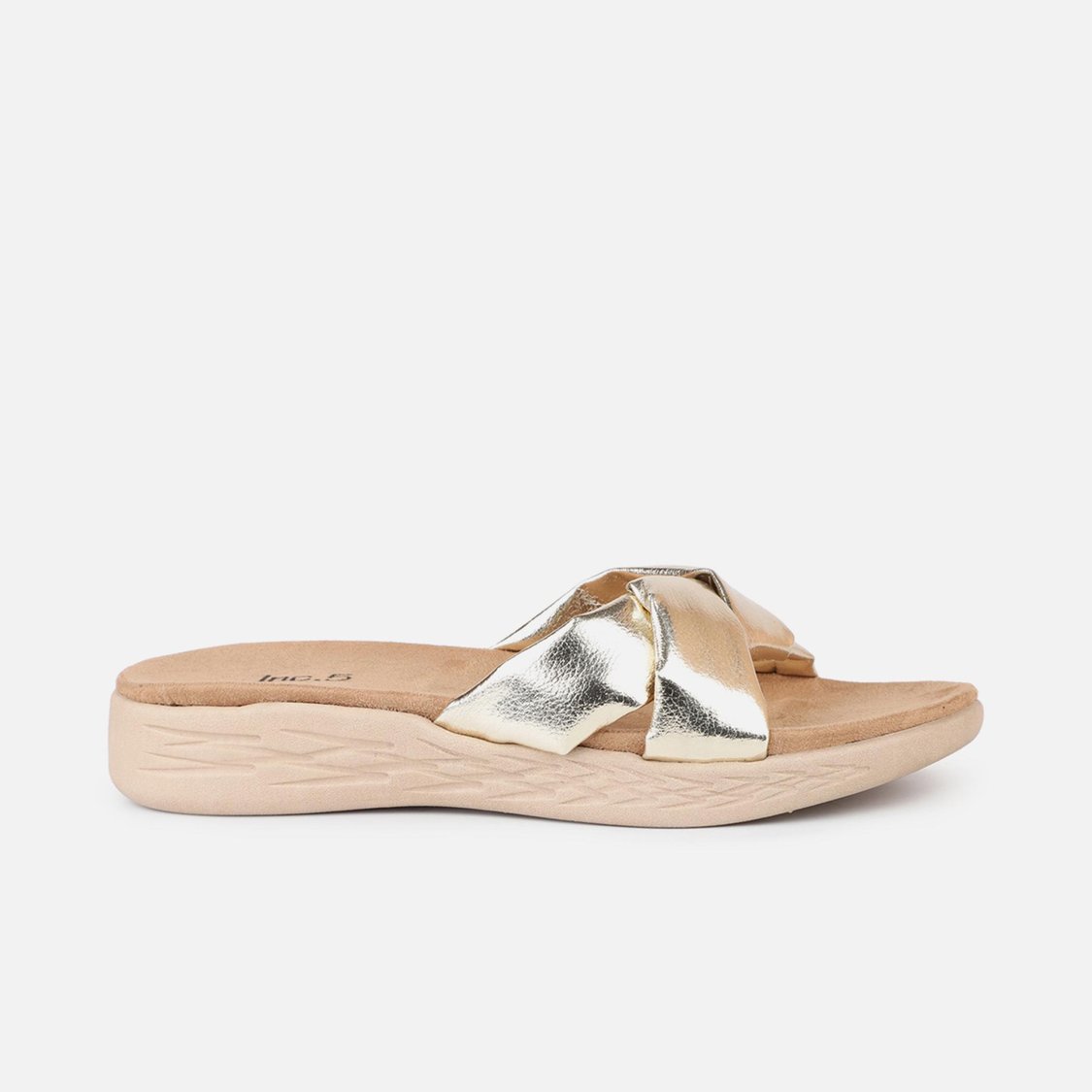 INC.5 Women Solid Glossy Flat Sandals
