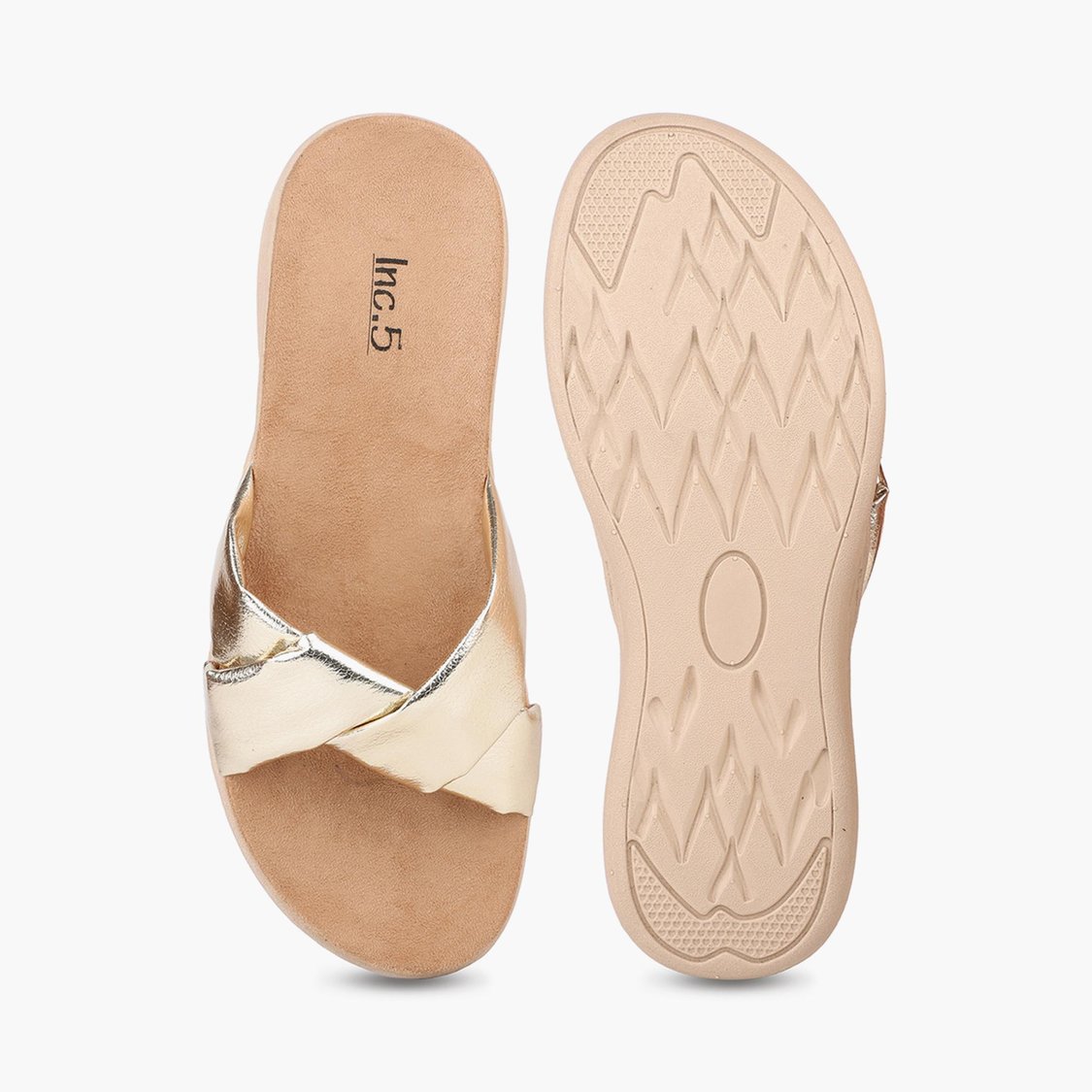 INC.5 Women Solid Glossy Flat Sandals