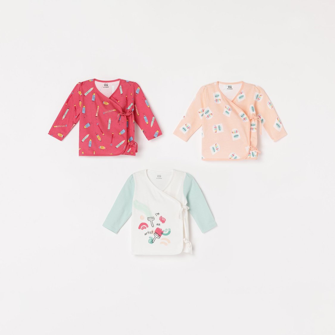 FS MINI KLUB Girls Printed Top - Pack of 3