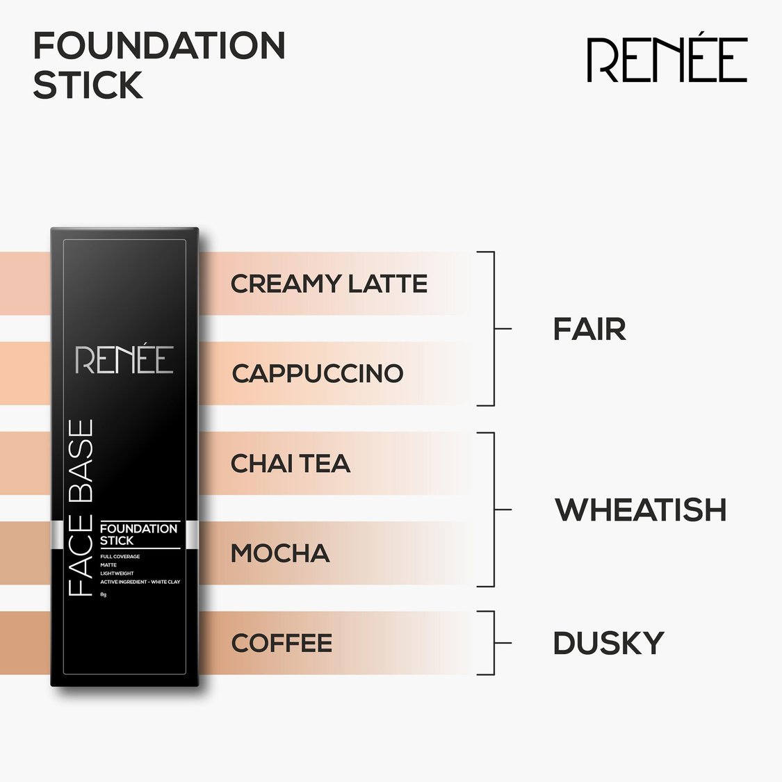 RENEE Face Base Foundation Stick - Coffee - 8.3g