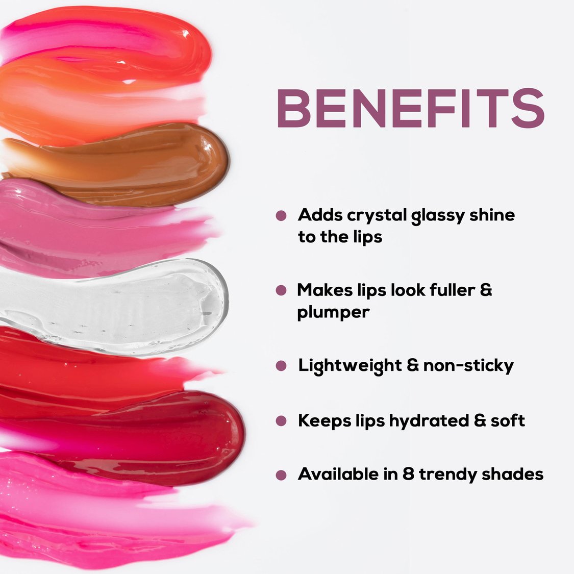 RENEE Crystal Lip Gloss- 07 Amethyst -15ml