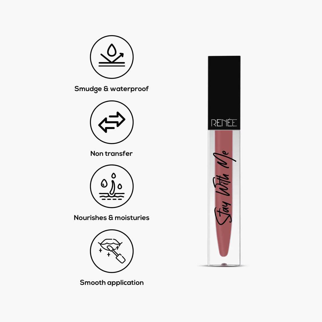 RENEE Stay With Me Matte Lip Color - Desire For Brown - 5ml