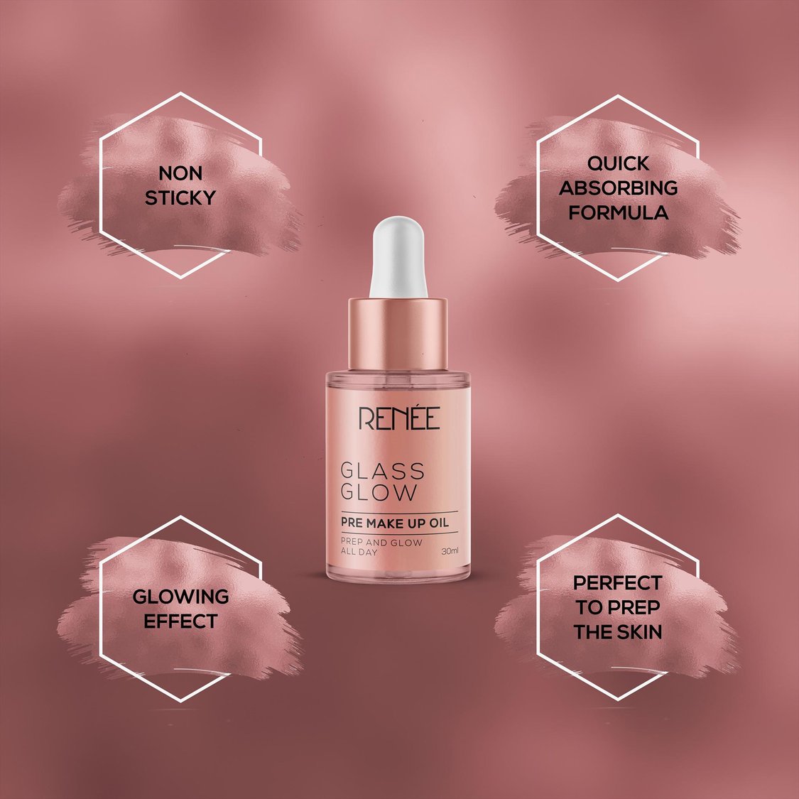 RENEE Glass Glow Pre Make Up Oil - 30ml