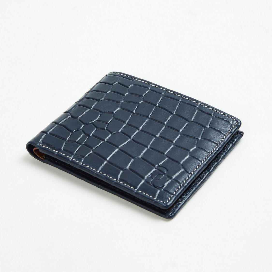 Buy CODE Men Croc Skin Embossed Bi-Fold Wallet from CODE at just 