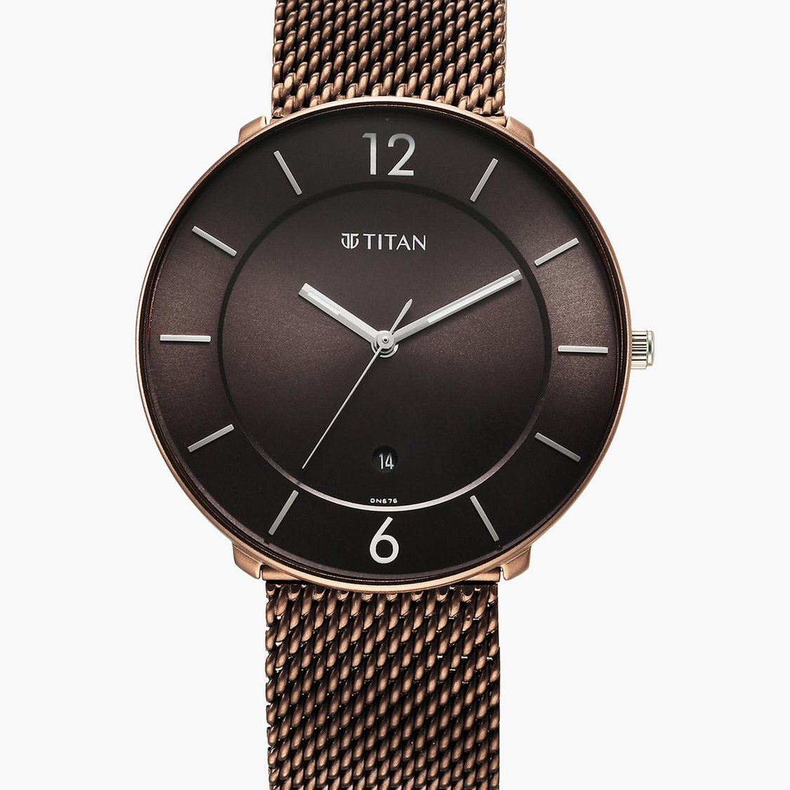 TITAN Men Solid Analog Watch with Mesh Strap - 1849KM04