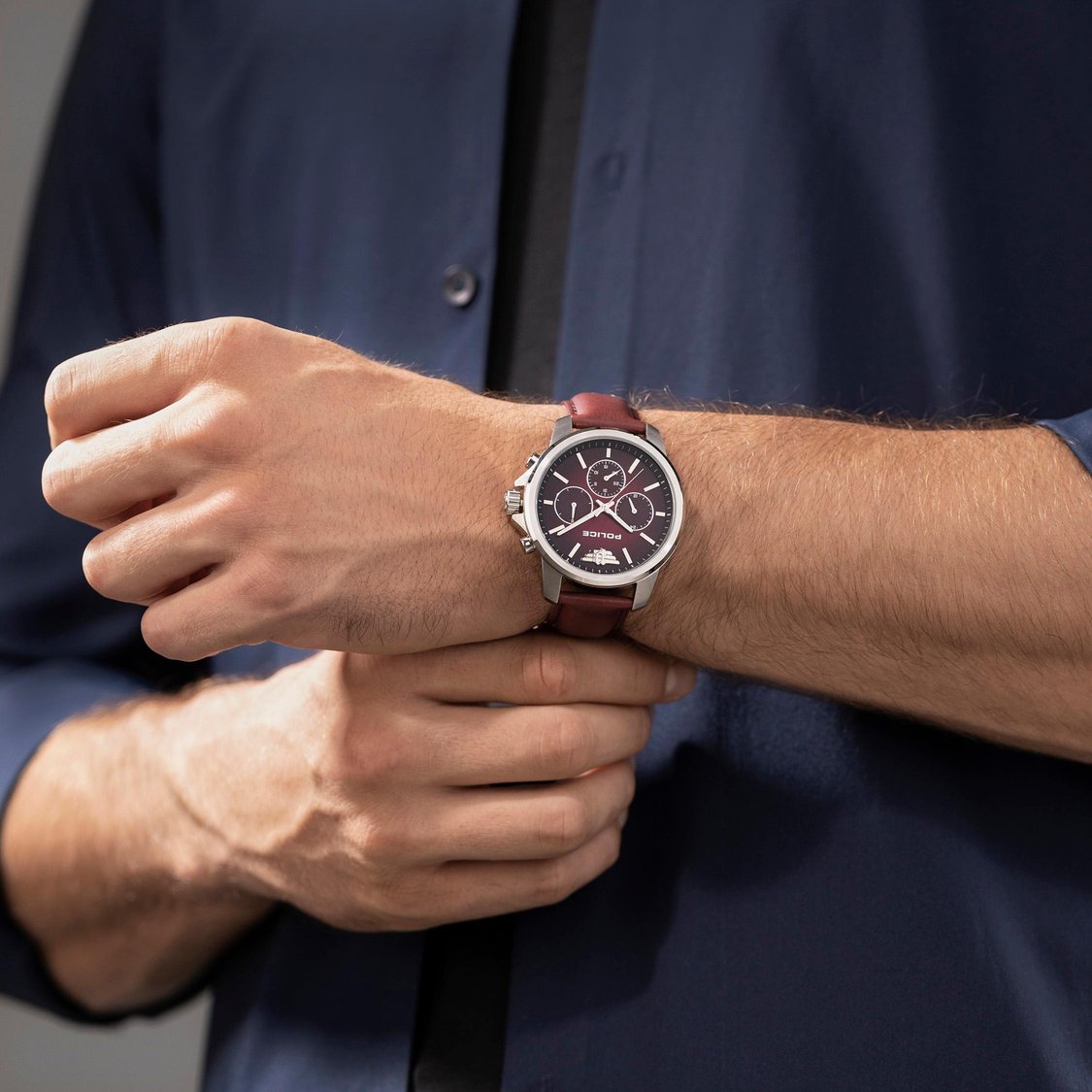 POLICE Men Chronograph Watch with Leather Strap - PLPEWJF0006302