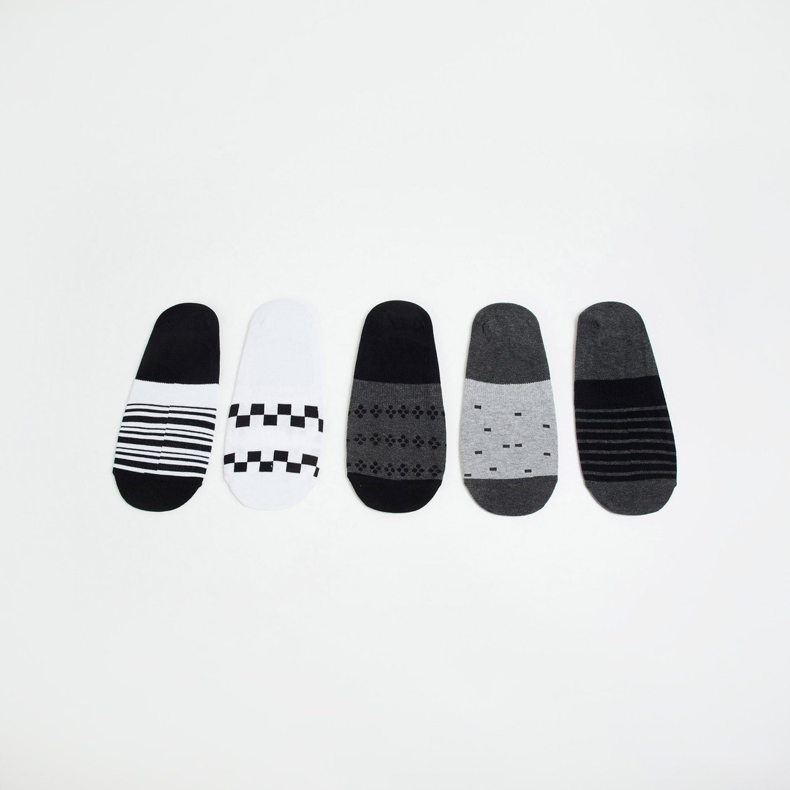 CODE Men Printed No-Show Socks - Pack of 5