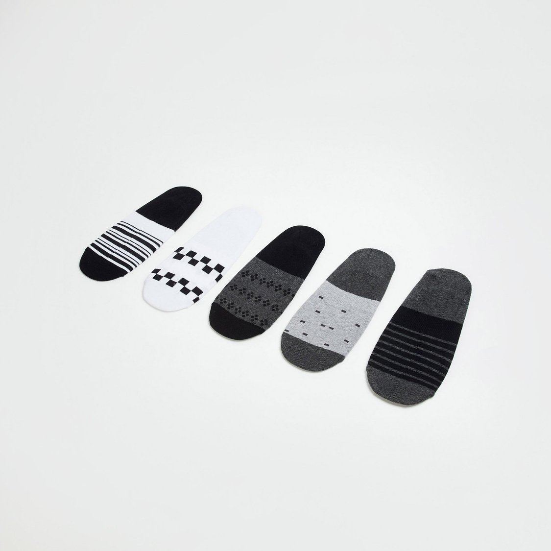 CODE Men Printed No-Show Socks - Pack of 5