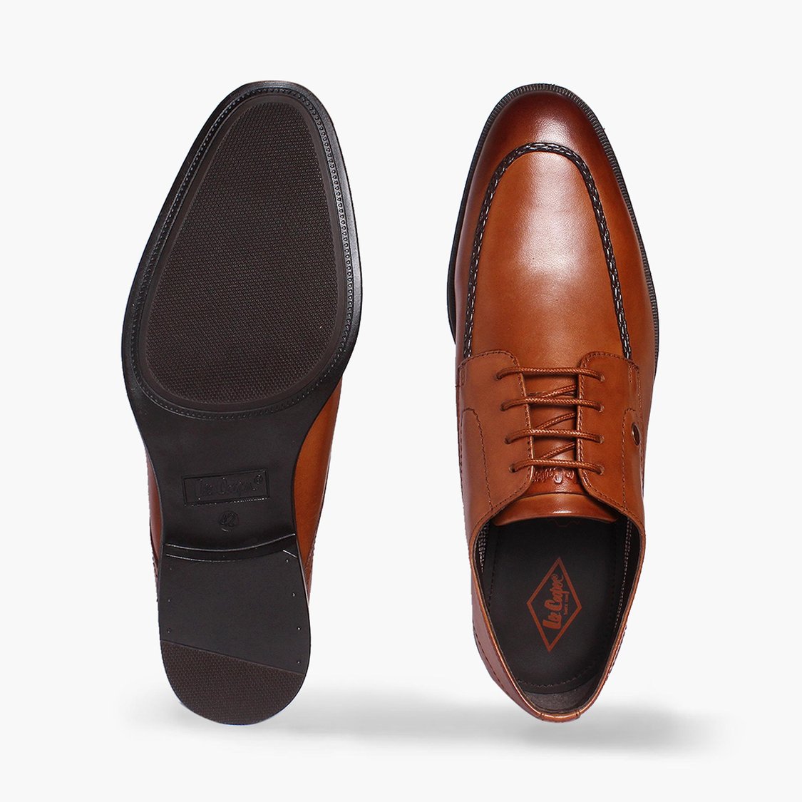 LEE COOPER Men Solid Leather Derby Shoes