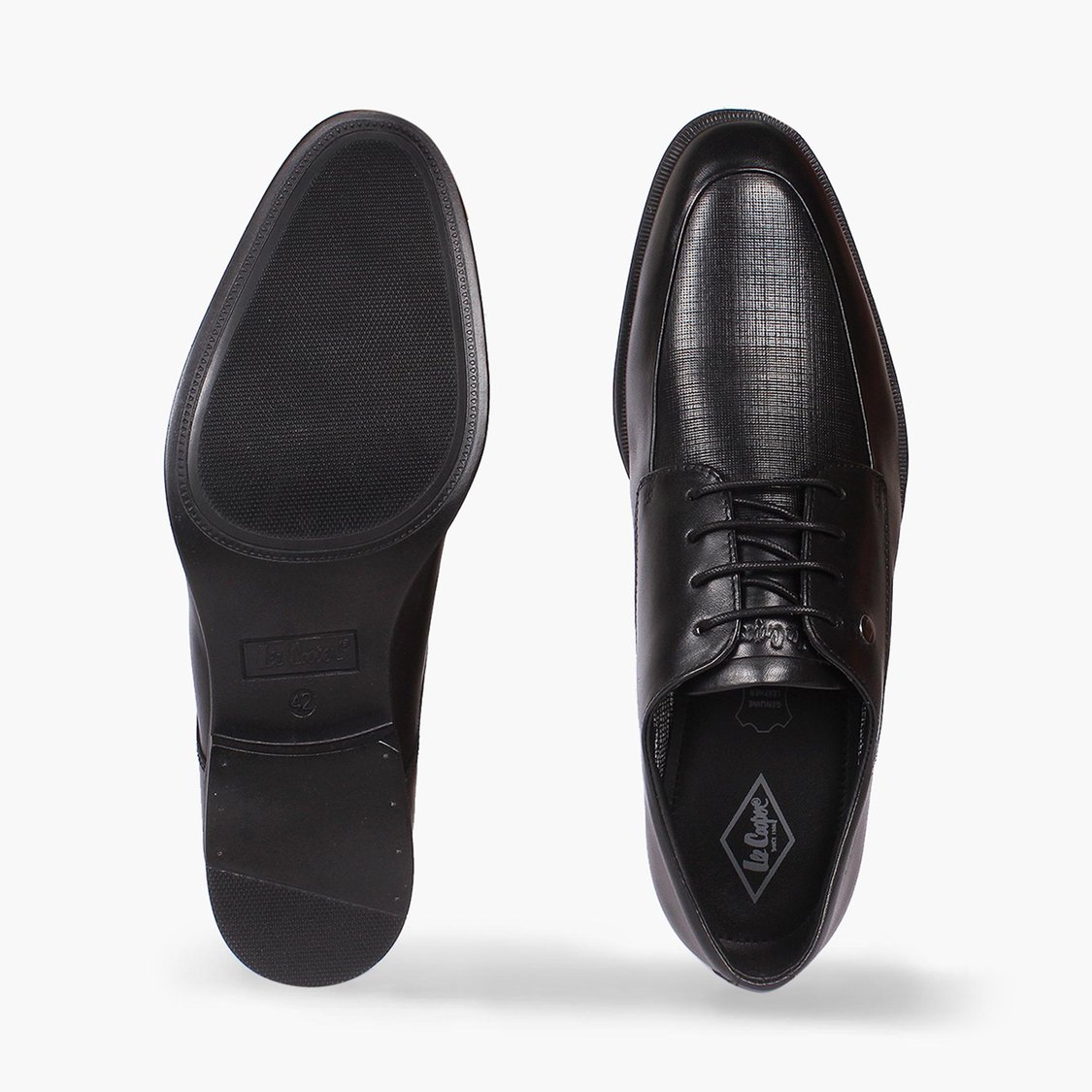 LEE COOPER Men Solid Leather Formal Derbys