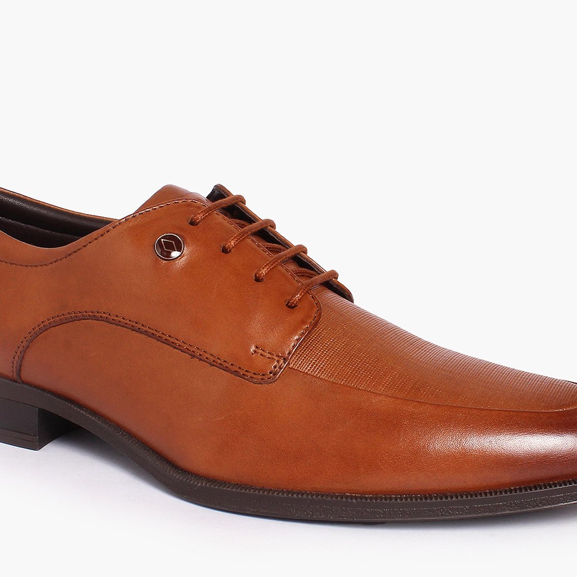 LEE COOPER Men Solid Leather Formal Derbys