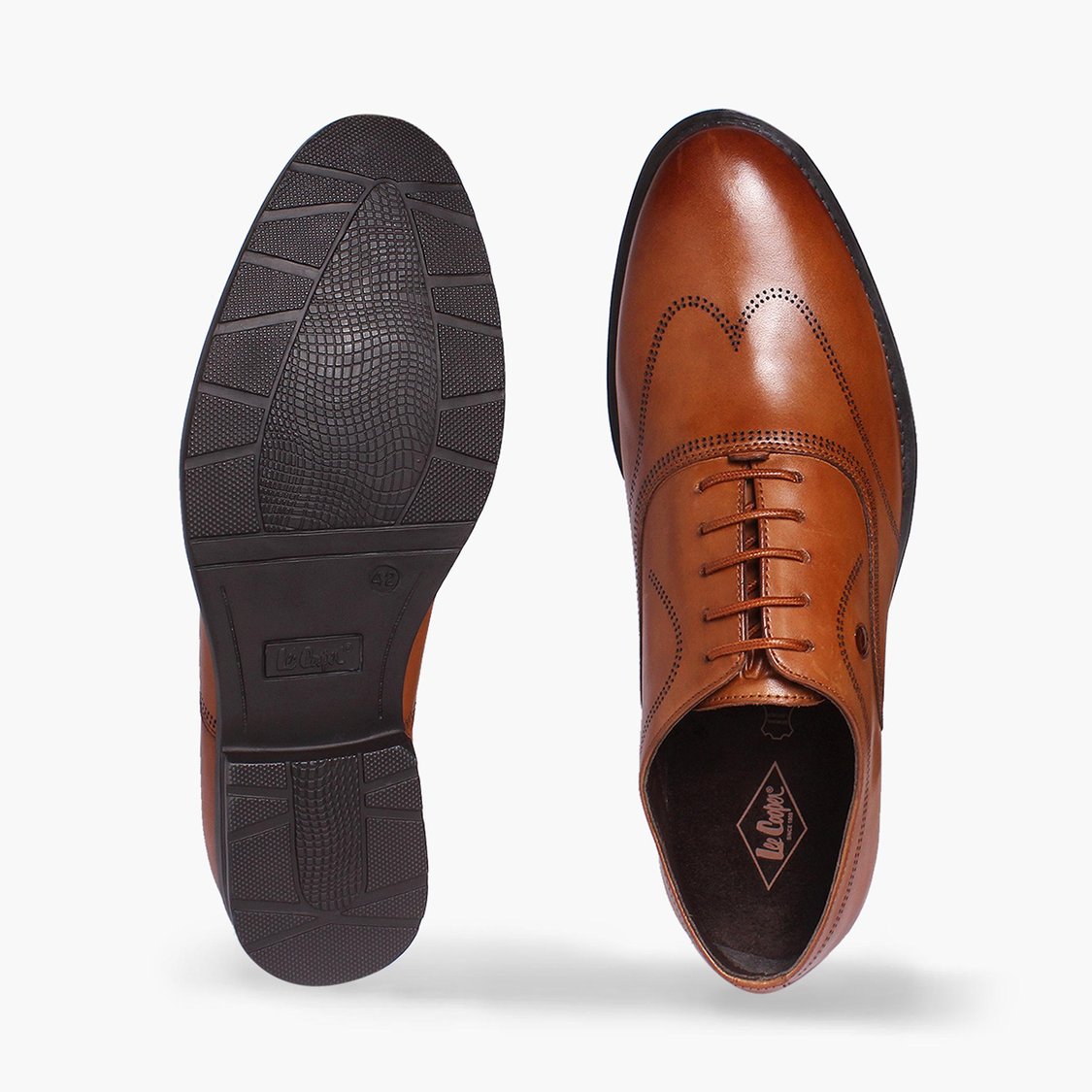 LEE COOPER Men Solid Lace-Up Leather Formal Shoes