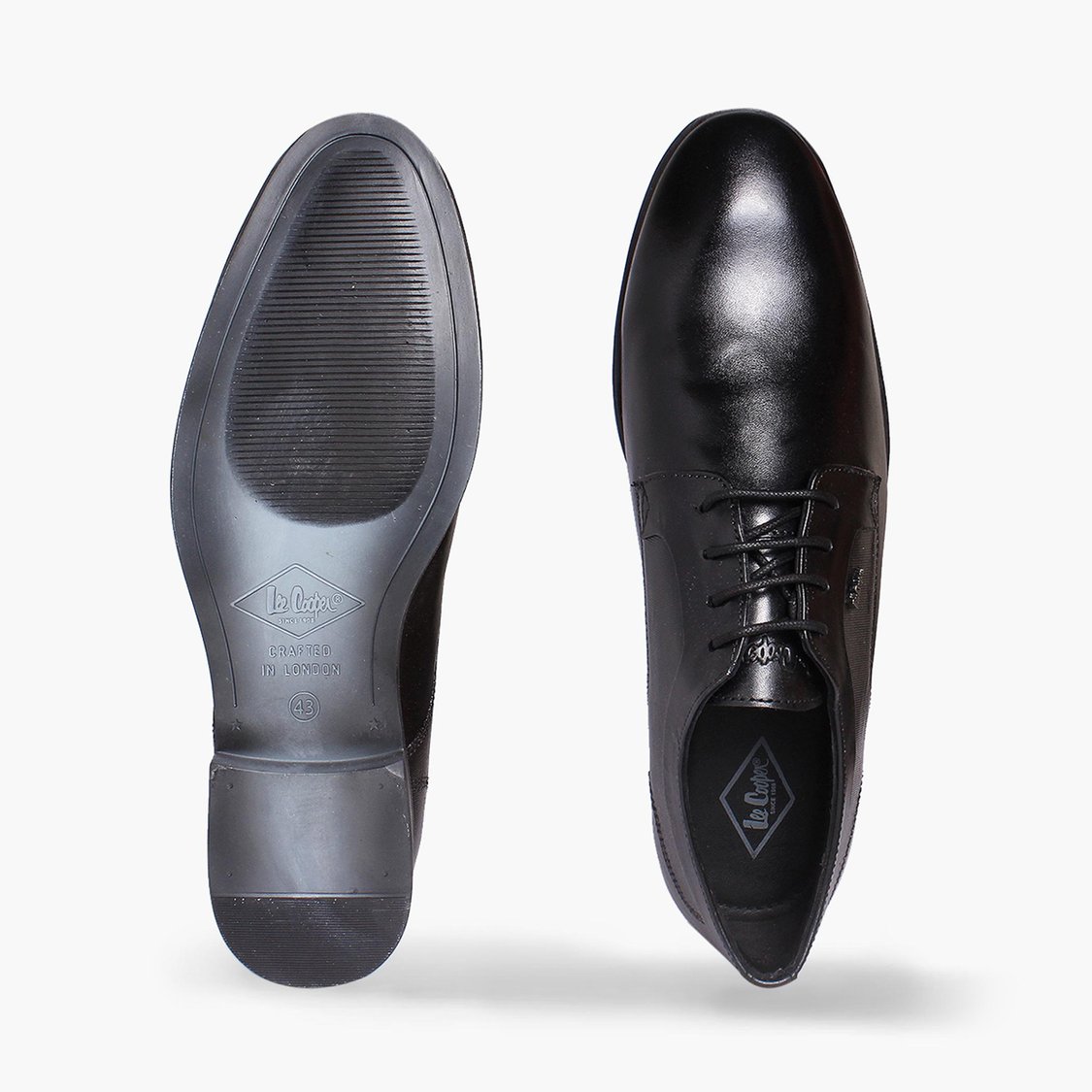 LEE COOPER Men Solid Leather Formal Derbys