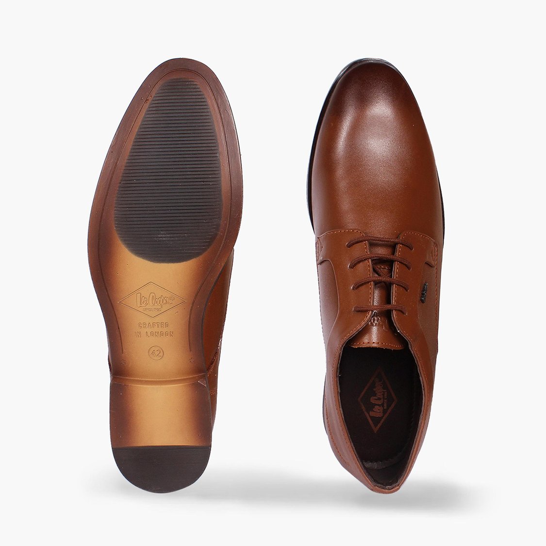 LEE COOPER Men Solid Leather Formal Derbys
