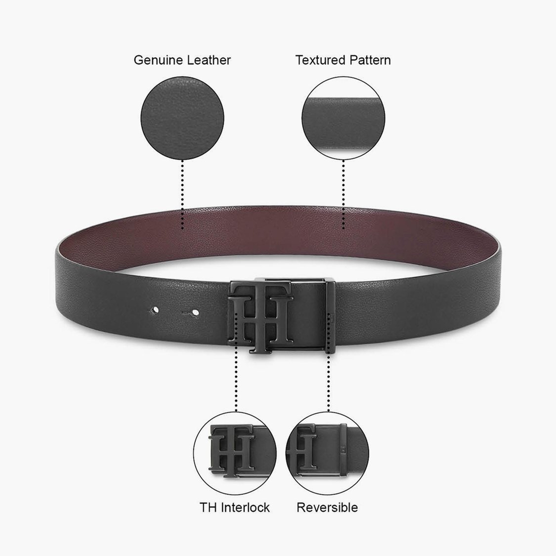 TOMMY HILFIGER Men Textured Reversible Casual Belt