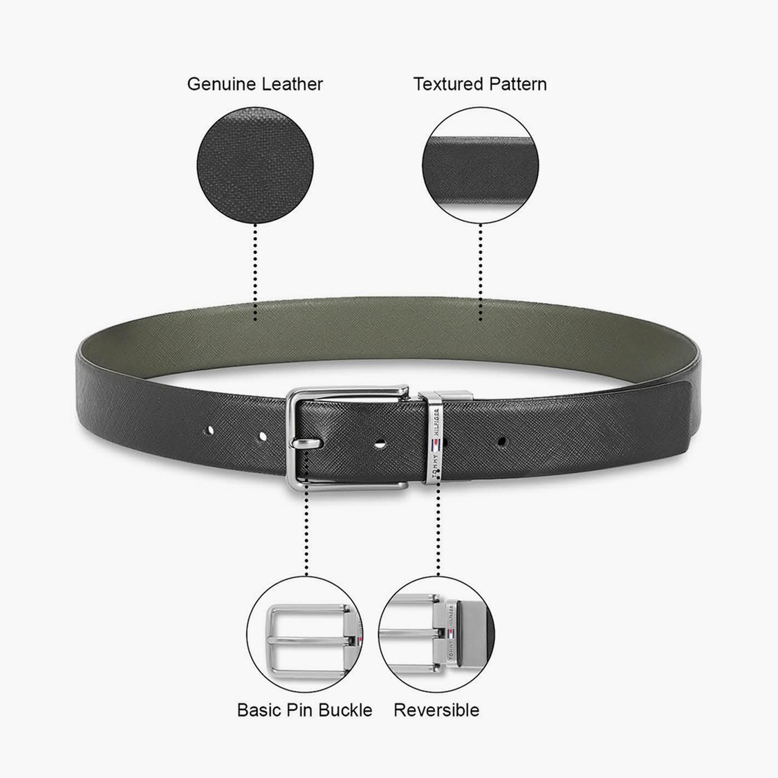 TOMMY HILFIGER Men Textured Reversible Casual Belt