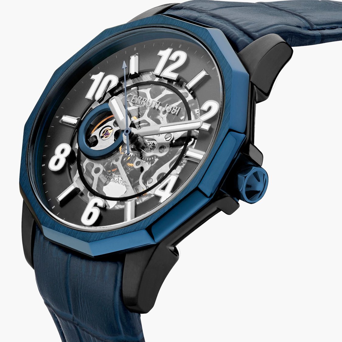 CERRUTI 1881 Men Automatic Watch with Leather Strap - CECIWGE2206302W