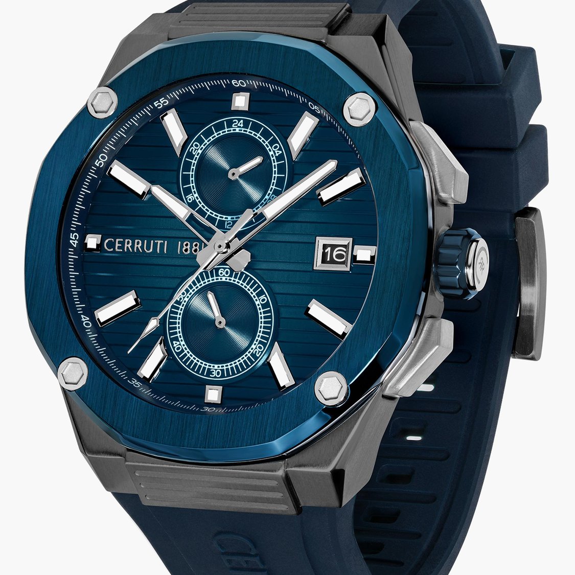 CERRUTI 1881 Men Multifunction Watch with Silicone Strap - CECIWGQ0006902W