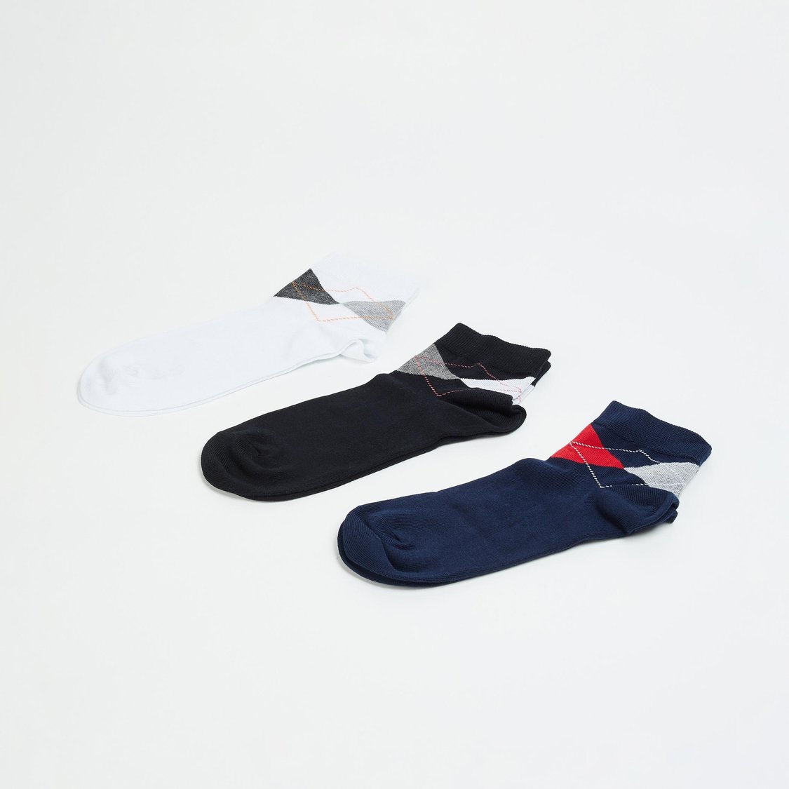 CODE Men Patterned Ankle Length Socks - Pack of 3