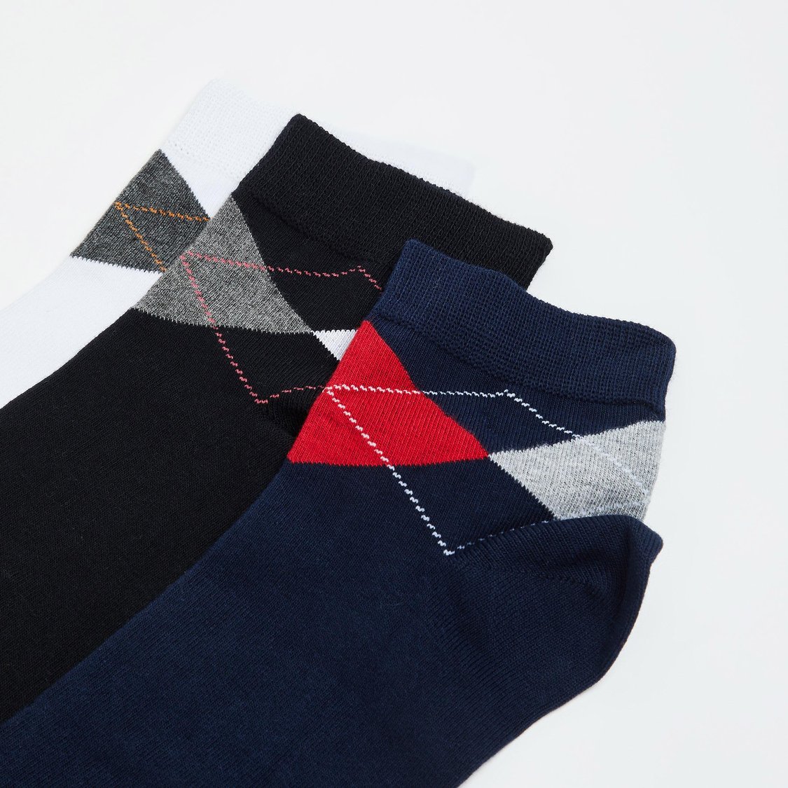 CODE Men Patterned Ankle Length Socks - Pack of 3