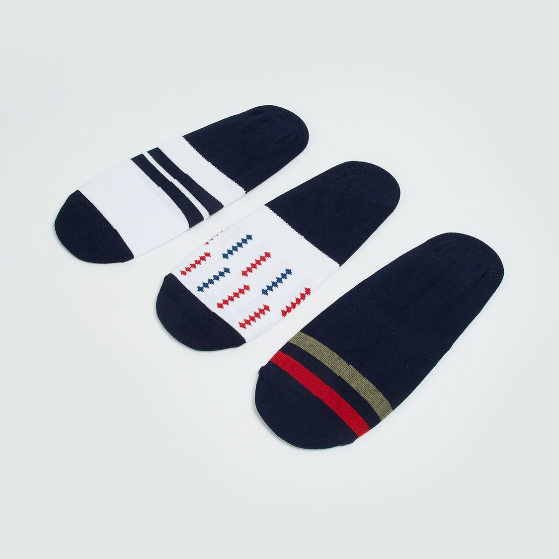 FORCA Men Printed No-Show Socks - Pack of 3