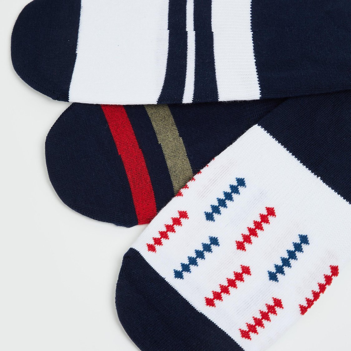 FORCA Men Printed No-Show Socks - Pack of 3