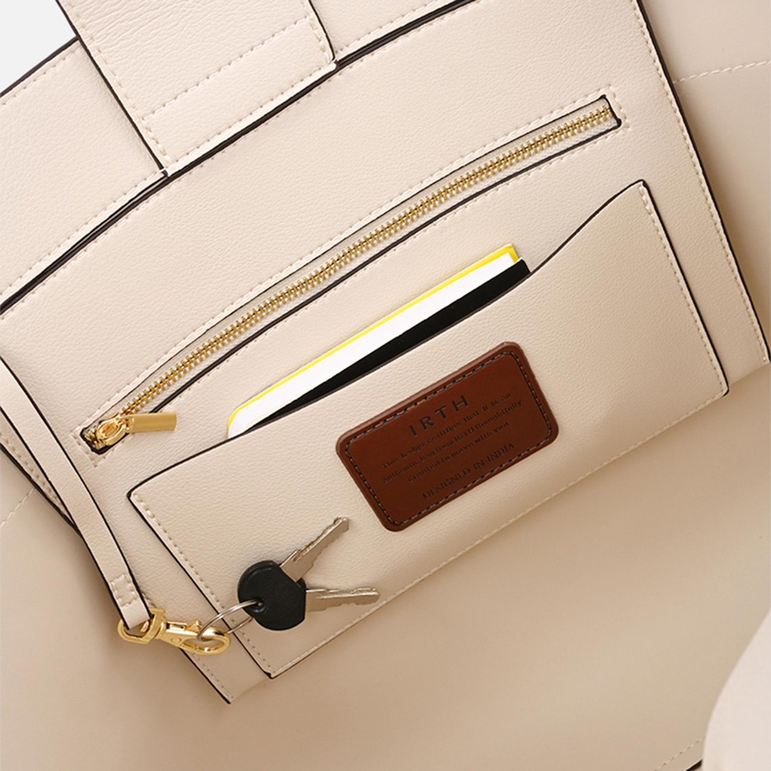 IRTH Women Solid Tote Bag