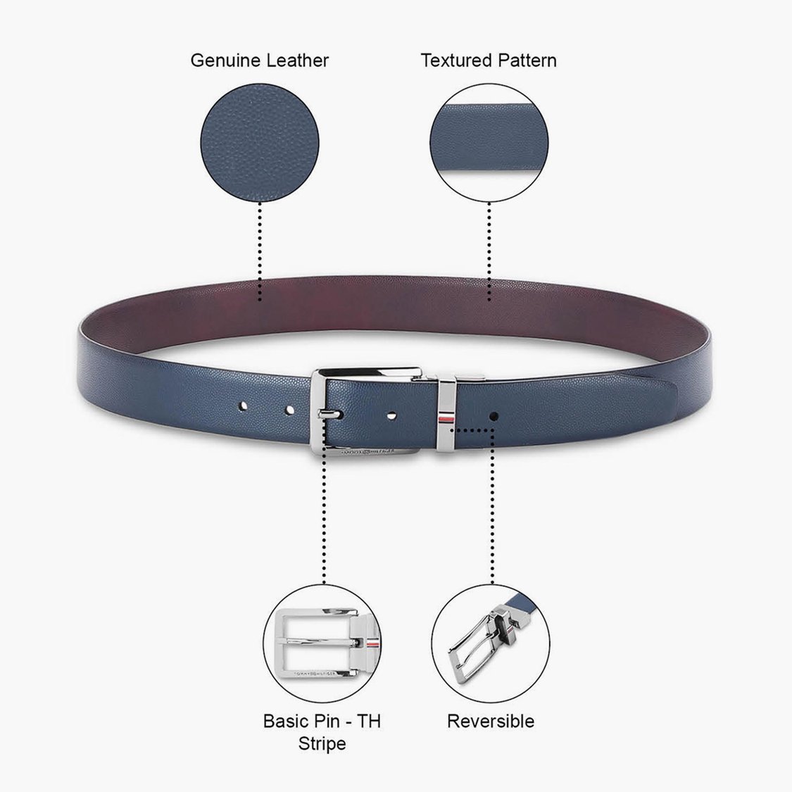 TOMMY HILFIGER Men Textured Reversible Formal Belt