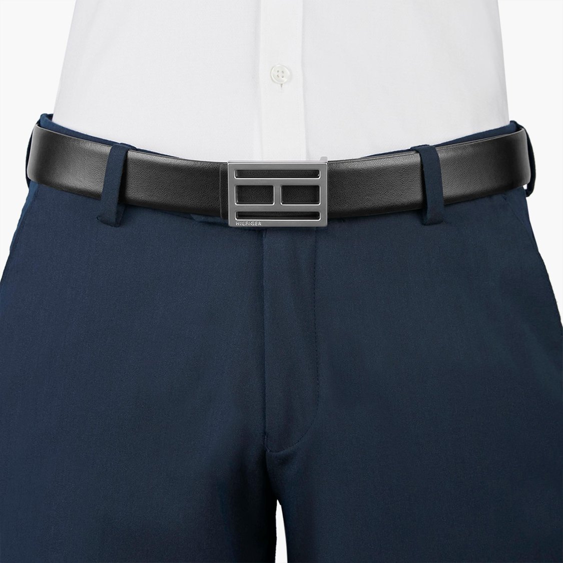 TOMMY HILFIGER Men Textured Genuine Leather Formal Belt