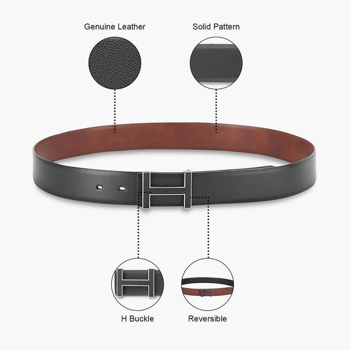 TOMMY HILFIGER Men Textured Reversible Formal Belt