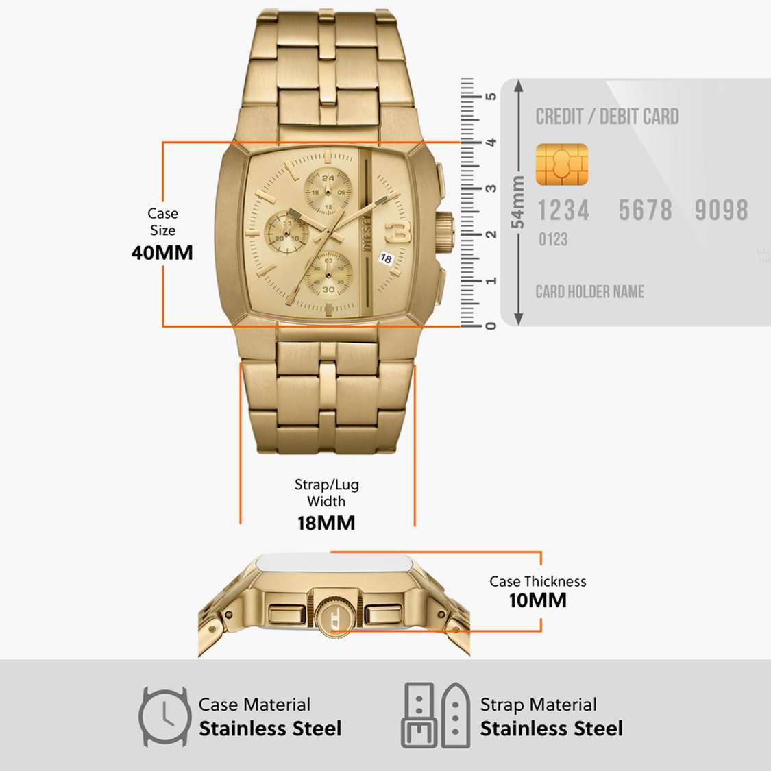 DIESEL Men Chronograph Watch with Metal Strap - DZ4639