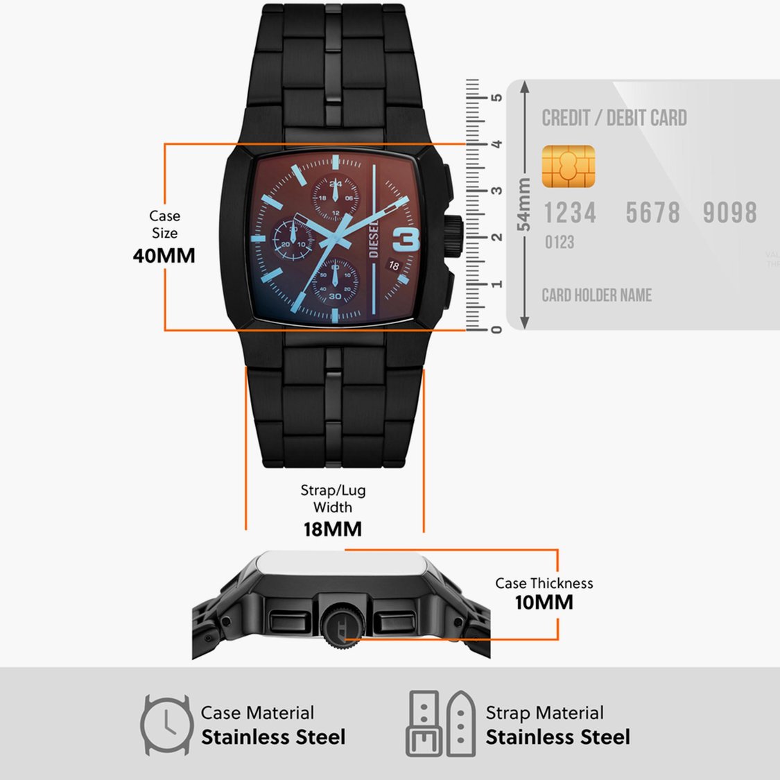 DIESEL Cliffhanger Men Chronograph Watch with Metal Strap - DZ4640