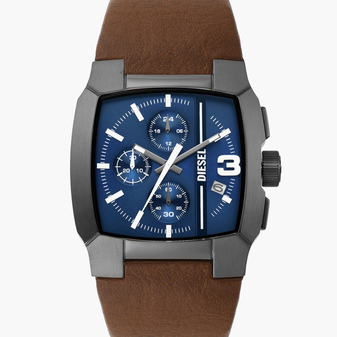 DIESEL Cliffhanger Men Chronograph Watch with Leather Strap - DZ4641