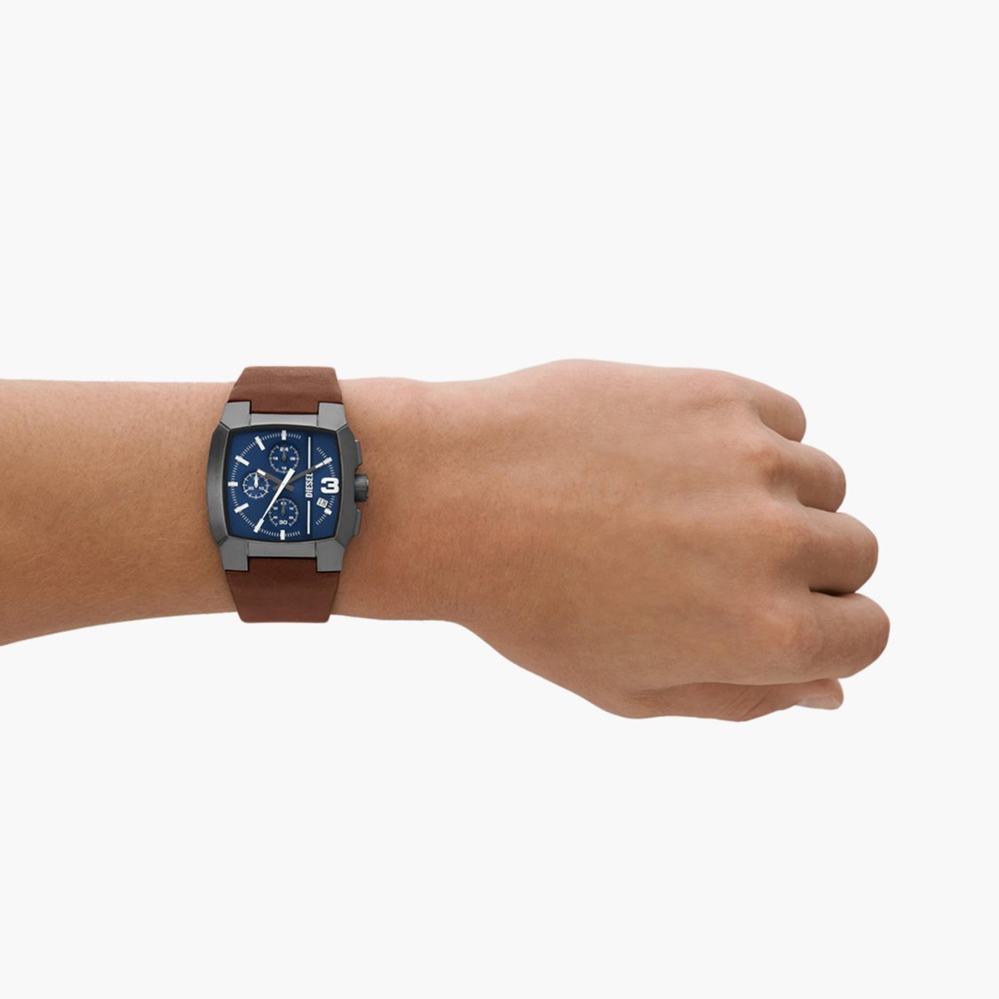 DIESEL Cliffhanger Men Chronograph Watch with Leather Strap - DZ4641