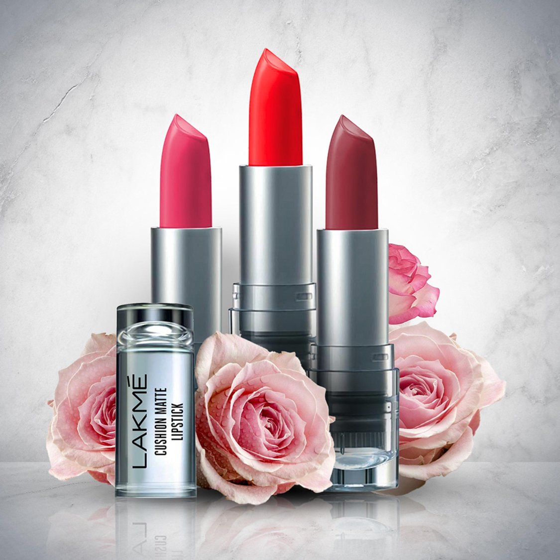 LAKME Cushion Matte Lipstick - Mauve Spice - 4.5gm