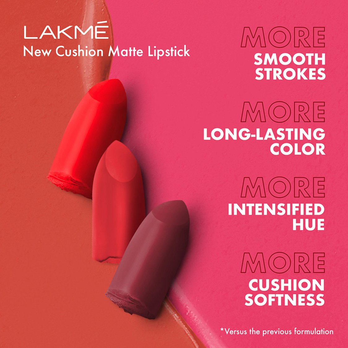 LAKME Cushion Matte Lipstick - Red Siren - 4.5 gm