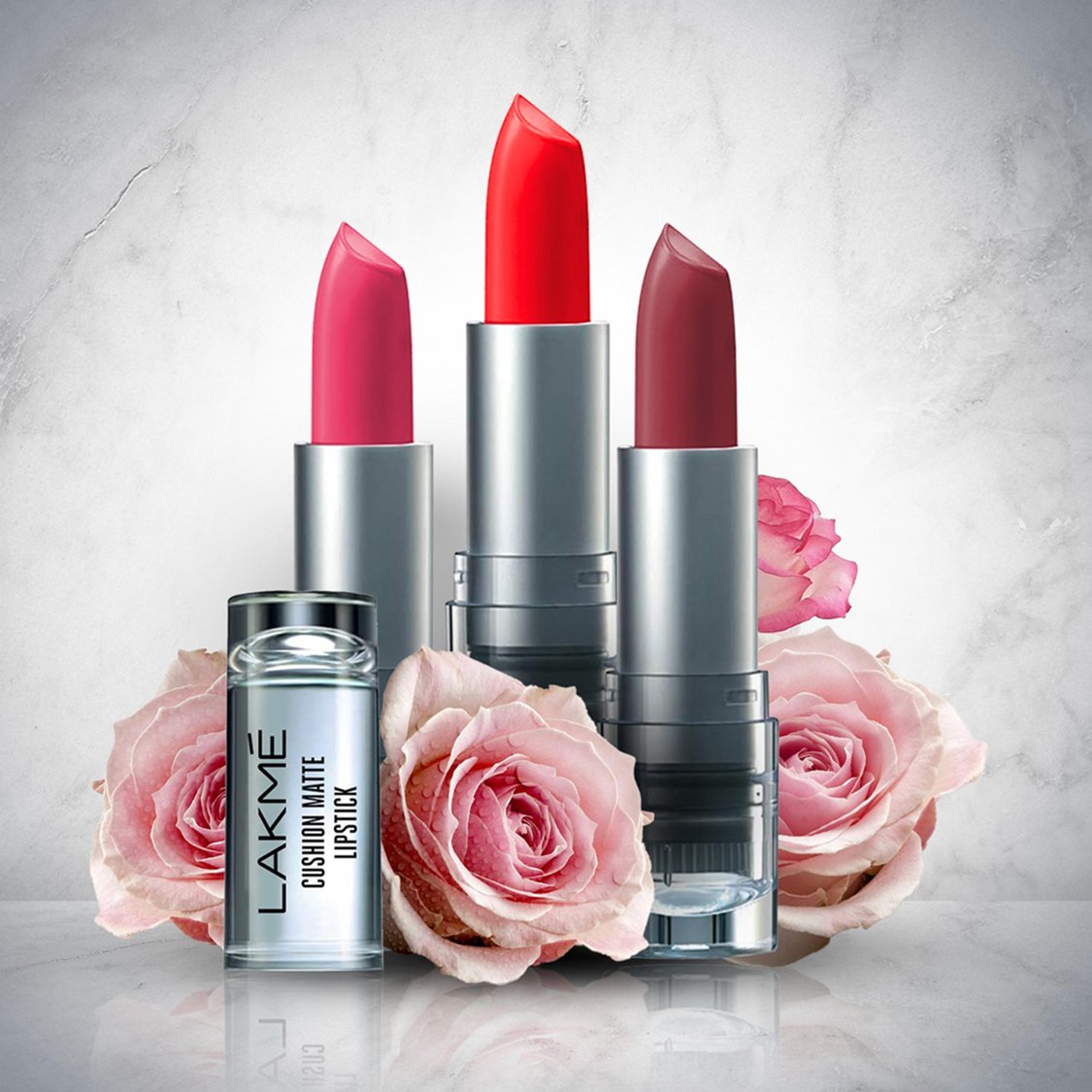 LAKME Cushion Matte Lipstick - Red Siren - 4.5 gm