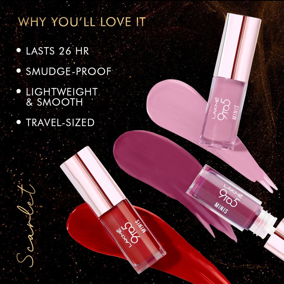 LAKME 9 To 5 Primer + Matte Liquid Lipstick- Minis - Bold Collection - 8 ml