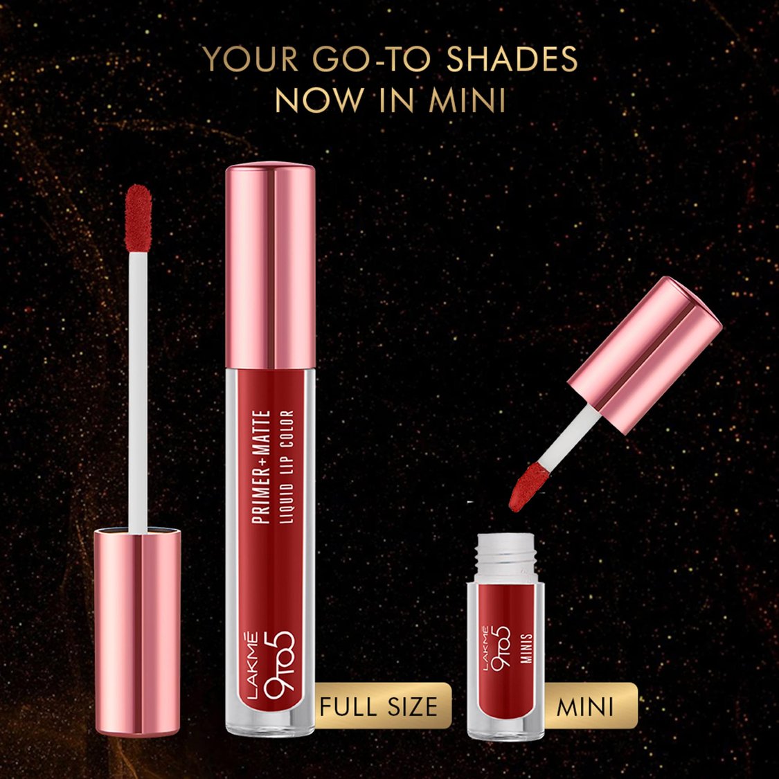 LAKME 9 To 5 Primer + Matte Liquid Lipstick- Minis - Bold Collection - 8 ml