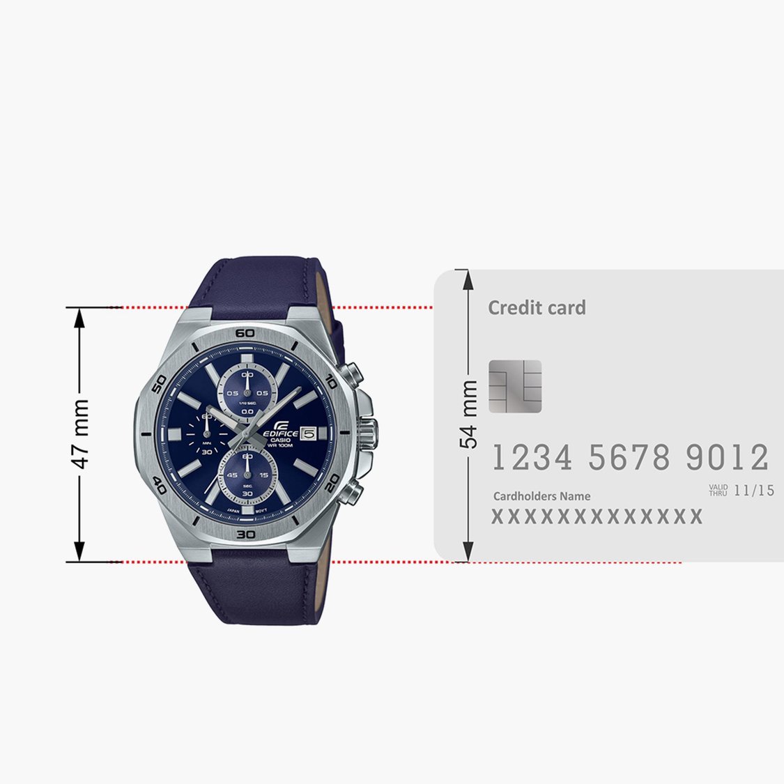 CASIO Enticer Men Chronograph Watch with Leather Strap - ED587