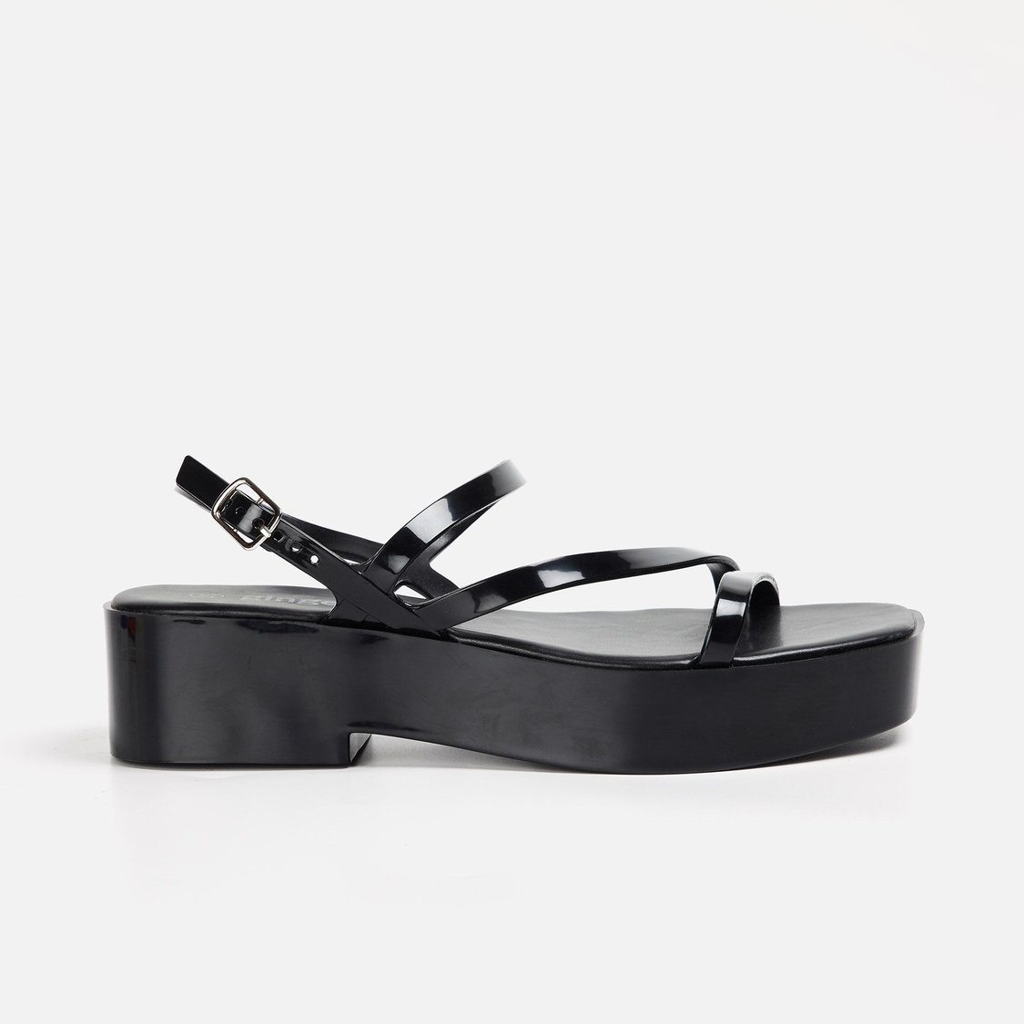 Black heel shops platform sandals