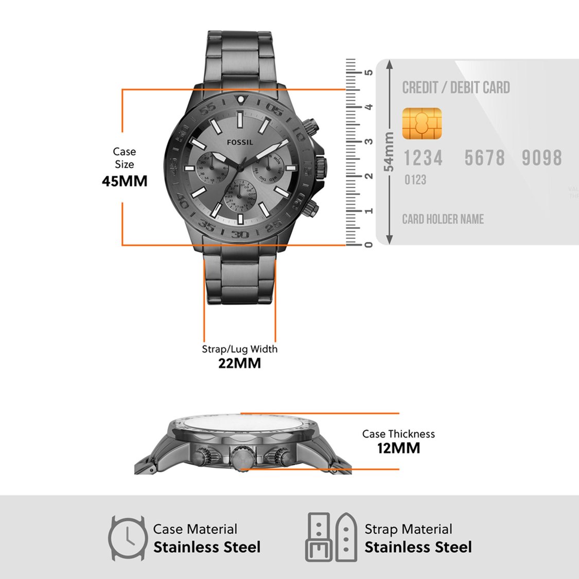 Buy FOSSIL Bannon Smoke Men Chronograph Watch - BQ2491 from Fossil