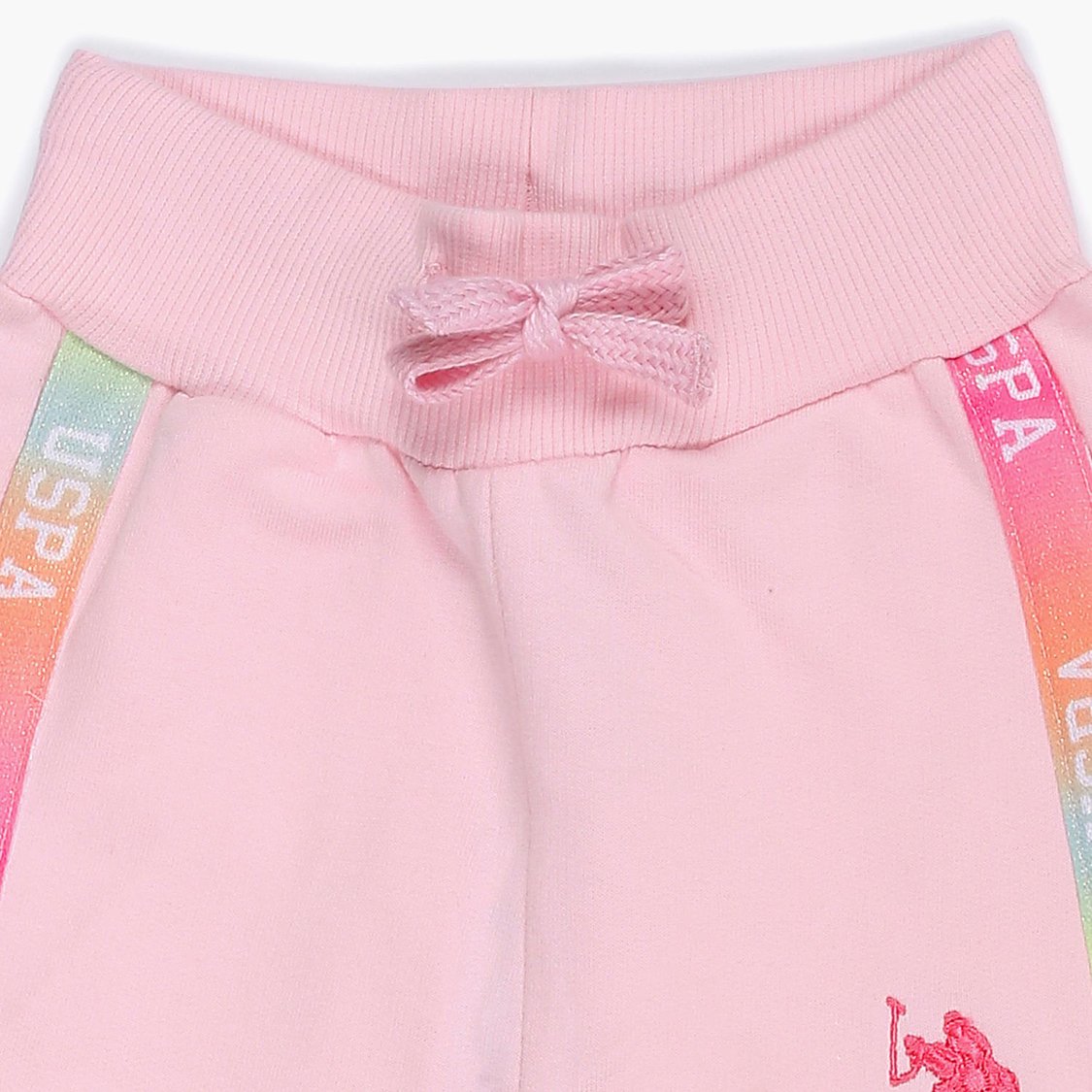 U.S. POLO ASSN. KIDS Girls Solid Brand Taping Detail Joggers