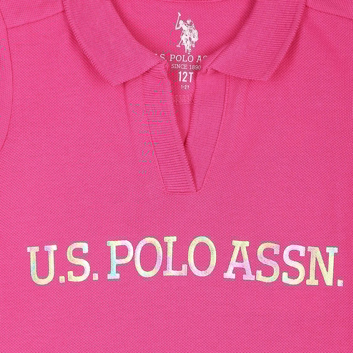 U.S. POLO ASSN. KIDS Girls Printed Knit Polo T-shirt