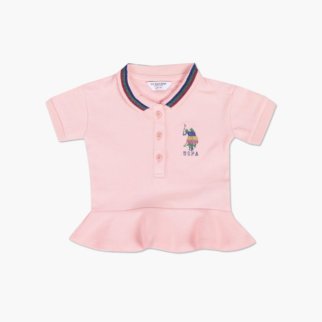 U.S. POLO ASSN. KIDS Girls Solid Polo T-shirt