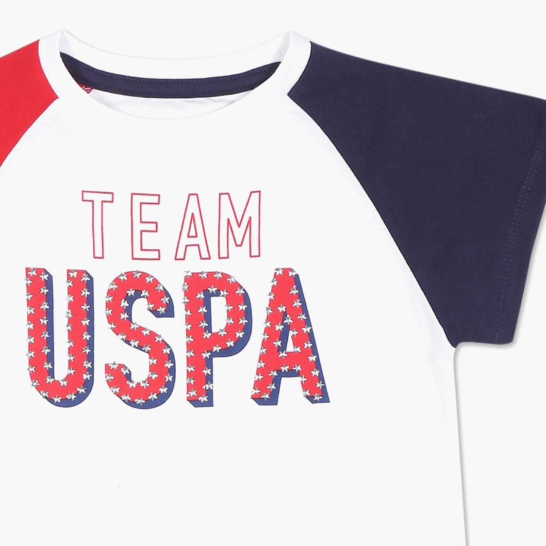 U.S. POLO ASSN. KIDS Girls Printed Raglan Sleeves T-shirt