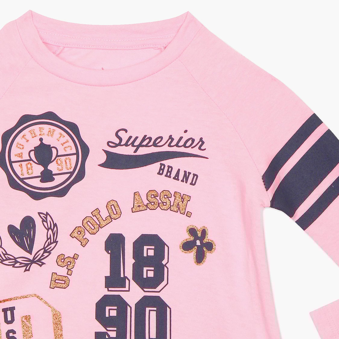U.S. POLO ASSN. KIDS Girls Graphic Printed T-shirt