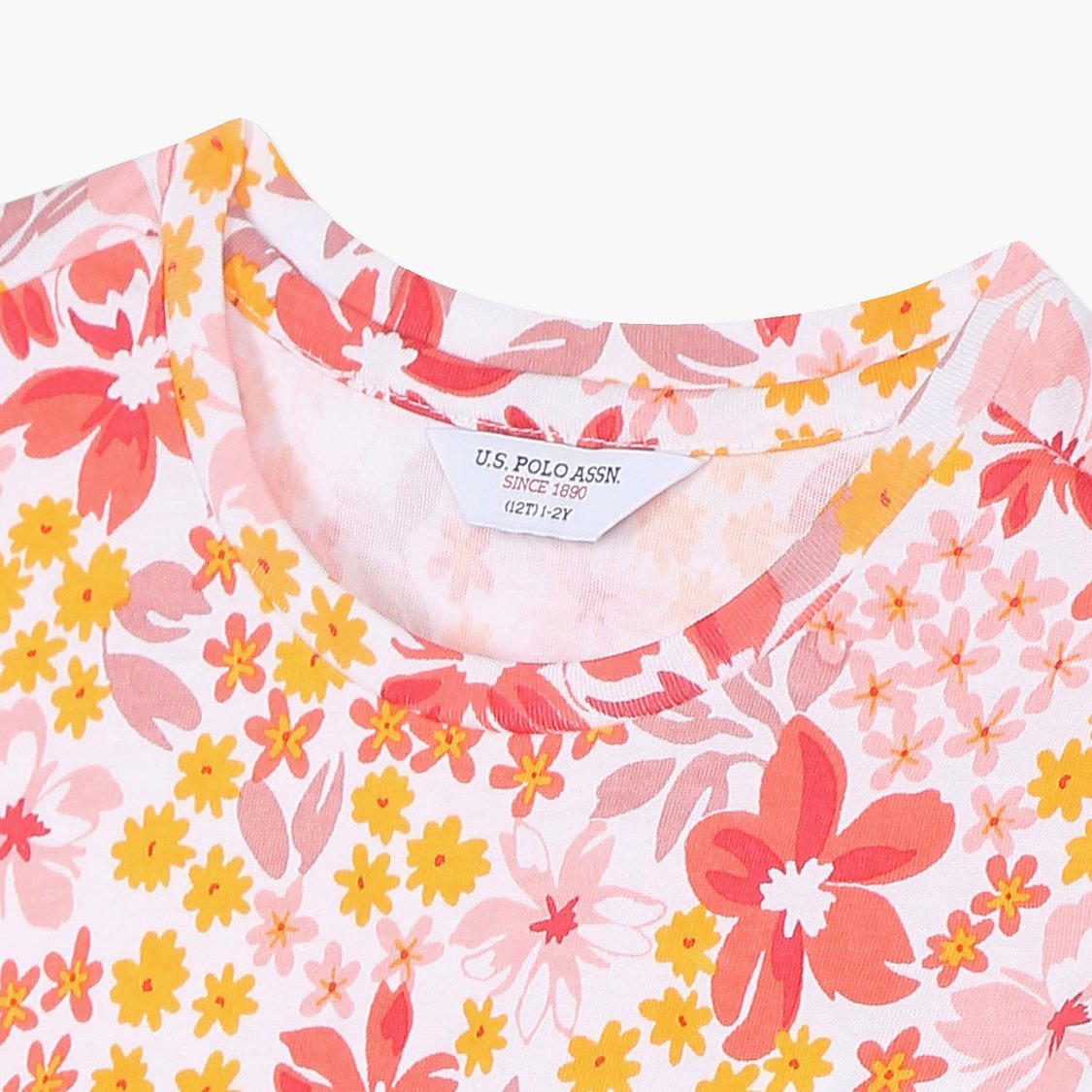 U.S. POLO ASSN. KIDS Girls Floral Printed T-shirt