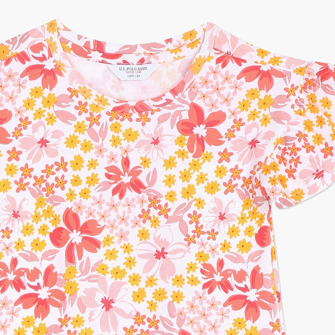 U.S. POLO ASSN. KIDS Girls Floral Printed T-shirt